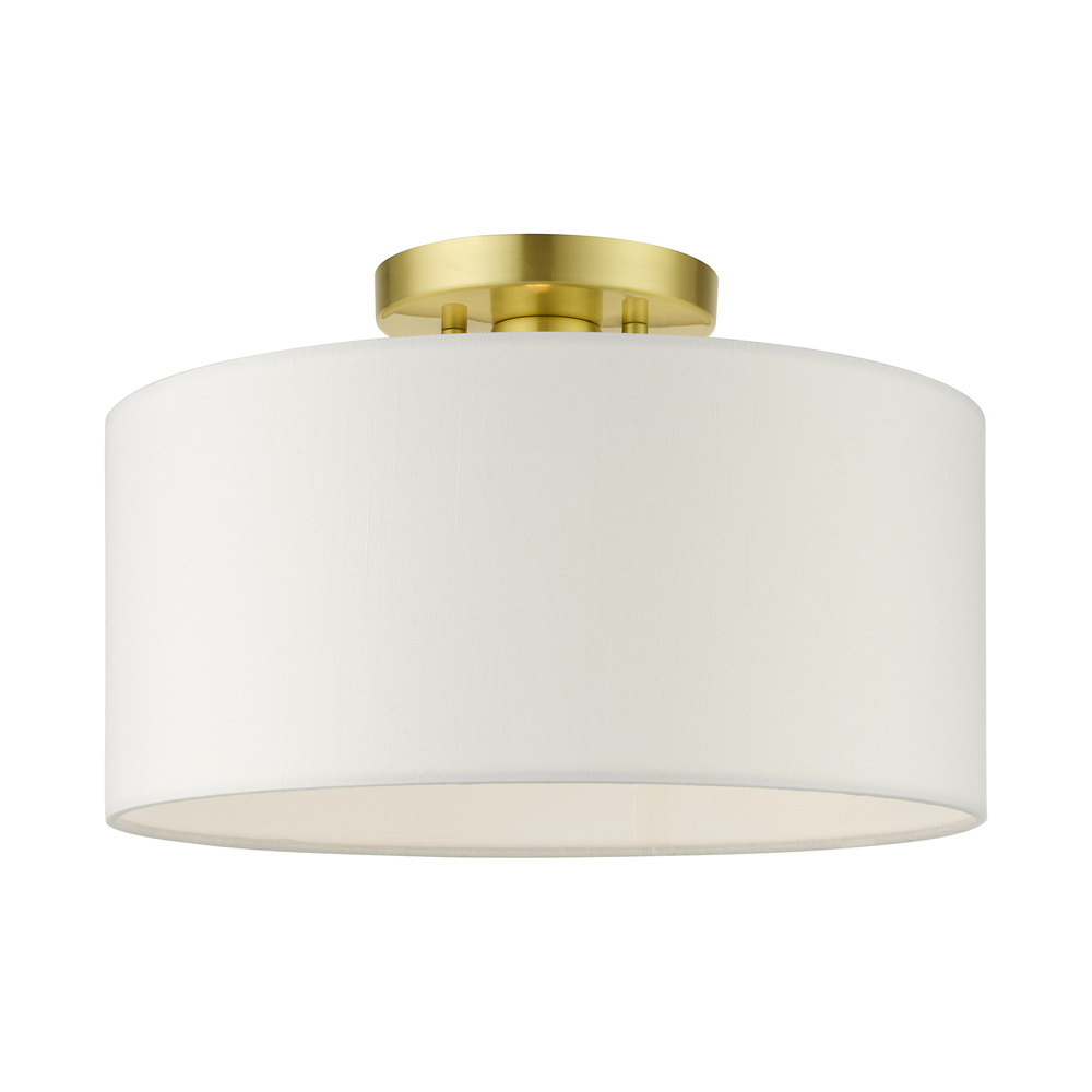 1 Lt Satin Brass Semi Flush