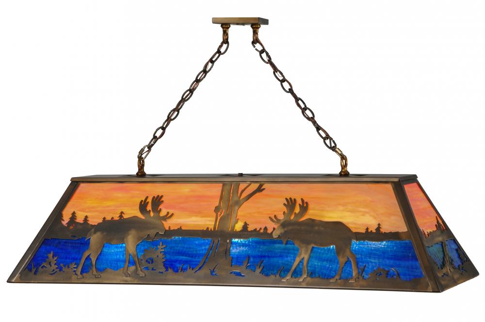 48"L Moose at Lake Oblong Pendant