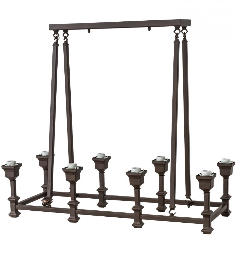 36"L Cafe Noir 8 LT Oblong Chandelier Hardware