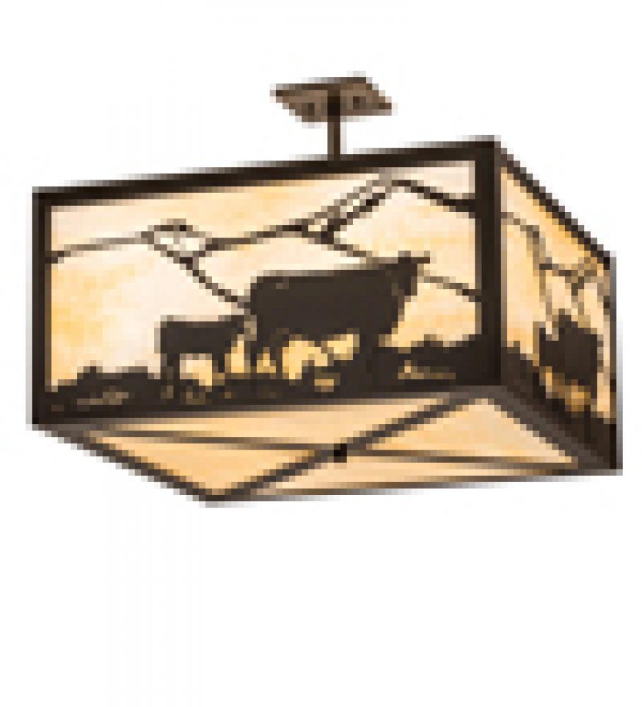 24" Square Calf & Cow Flushmount