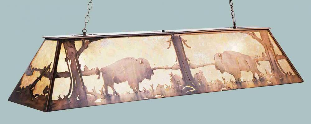 60" Long Buffalo at Lake Oblong Pendant