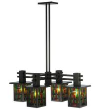 Meyda Blue 121739 - 36"L Hausman Mission 4 LT Oblong Chandelier