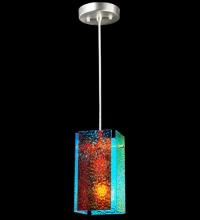 Meyda Blue 122417 - 7"W Metro Fusion Fire and Ice Granite Quadrato Mini Pendant