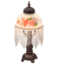 Meyda Blue 16578 - 13" High Roussillon Rose Bouquet Fringed Mini Lamp