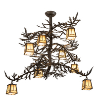 Meyda Blue 194329 - 48" Long Pine Branch Valley View 8 LT Chandelier