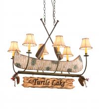 Meyda Blue 197097 - 36" Long Personalized Canoe 6 Light Chandelier