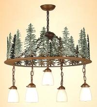 Meyda Blue 29556 - 28" Wide Tall Pines 5 Light Chandelier