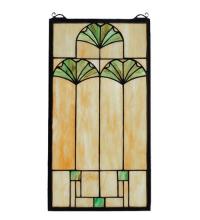 Meyda Blue 67787 - 11"W X 20"H Ginkgo Stained Glass Window