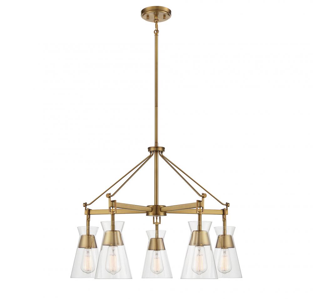 Lakewood 5-Light Chandelier in Warm Brass