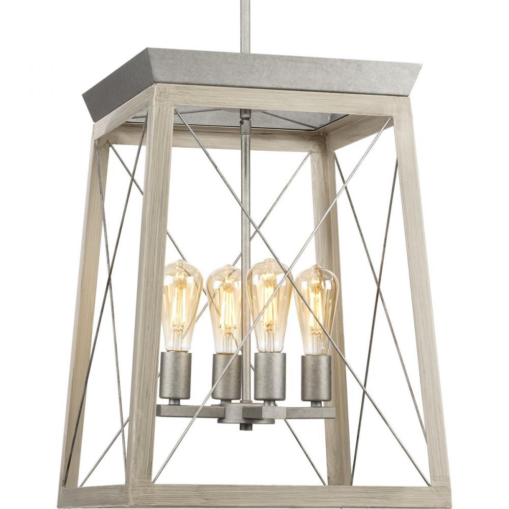 Briarwood Collection Four-Light Farmhouse Galvanized  Chandelier Foyer Light