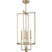 Progress P500363-163 - Elara Collection Four-Light New Traditional Vintage Brass Chandelier Foyer Light