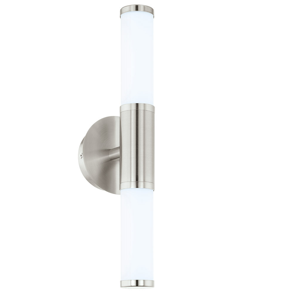 1x11W LED Vanity Wall Light With Satin Nickel Finish & Opal Glass