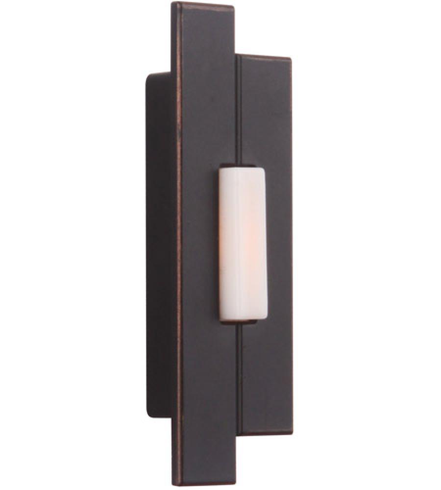 Surface Mount LED Lighted Push Button, Asymmetrical in Antique Bronze