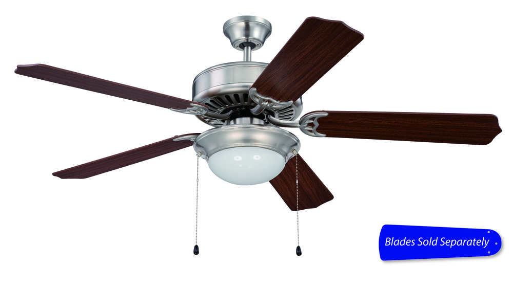 Pro Builder 209 52" Ceiling Fan with Light in Brushed Polished Nickel (Blades Sold Separately)