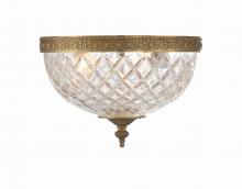 Crystorama 117-10-OB - Crystorama 2 Light Olde Brass Crystal Flush Mount