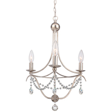 Crystorama 413-SA-CL-MWP - Metro 3 Light Antique Sliver Mini Chandelier