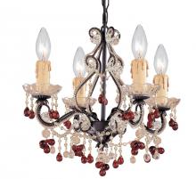 Crystorama 4504-DR - Paris Market 4 Light Murano Crystal Dark Rust Mini Chandelier