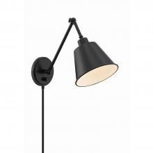 Crystorama MIT-A8020-MK - Mitchell 1 Light Matte Black Task Sconce