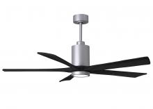 Matthews Fan Company PA5-BN-BK-60 - Patricia-5 five-blade ceiling fan in Brushed Nickel finish with 60” solid matte black wood blade