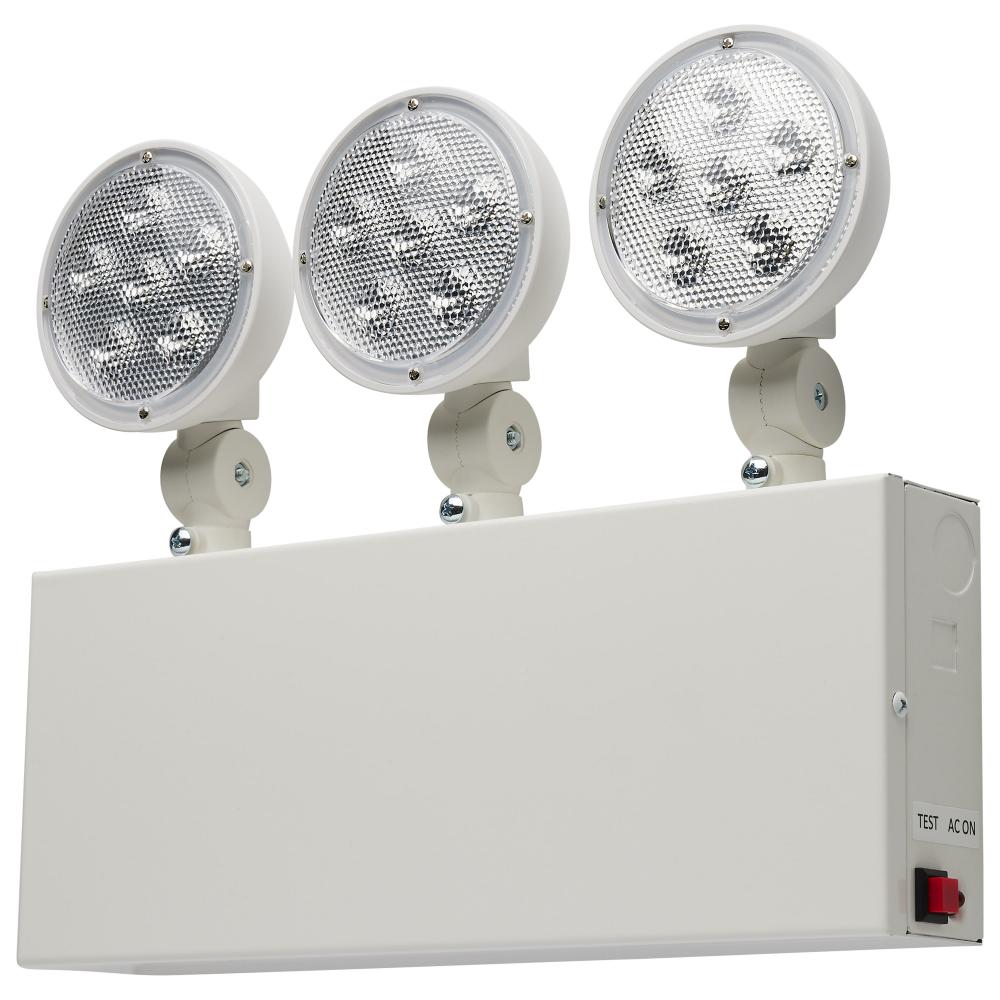 Emergency Light, 90min Ni-Cad backup, 120/277V, Tri Head, Universal Mounting, Steel/NYC