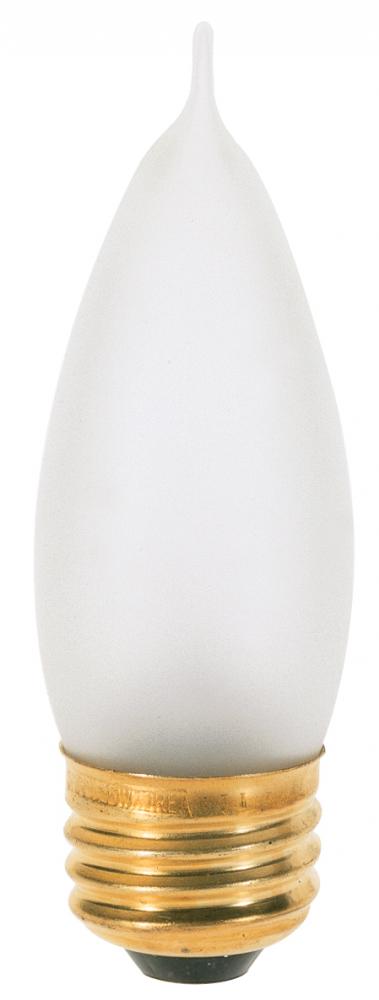 25 Watt CA10 Incandescent; Frost; 1500 Average rated hours; 200 Lumens; Medium base; 120 Volt;