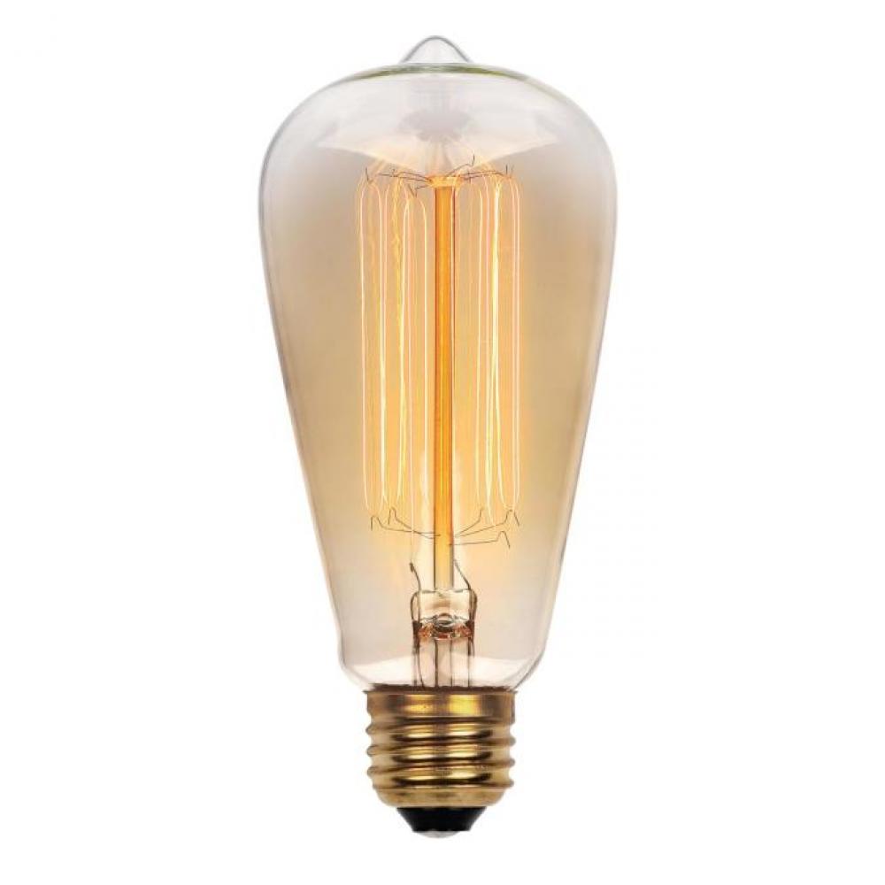 60W ST20 Timeless Vintage Inspired Amber E26 (Medium) Base, 120 Volt, Card