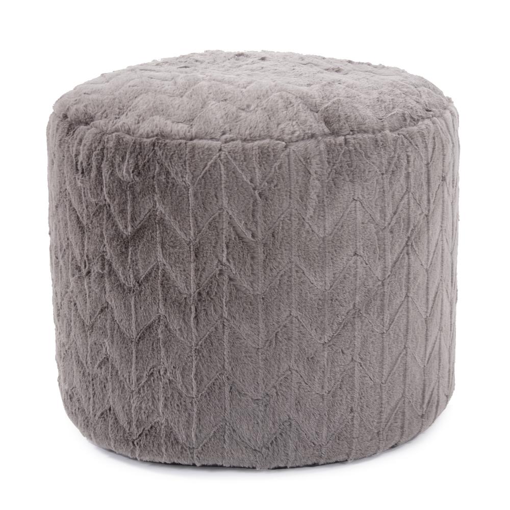 Tall Pouf Angora Stone