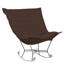 Howard Elliott 600-202 - Scroll Puff Rocker Sterling Chocolate Titanium Frame