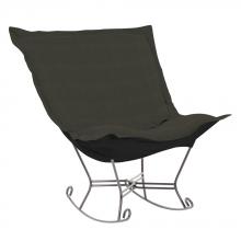 Howard Elliott 600-201 - Scroll Puff Rocker Sterling Charcoal Titanium Frame