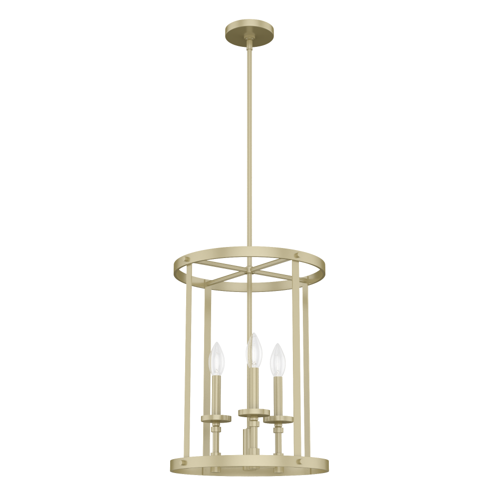 Hunter Briargrove Modern Brass 3 Light Chandelier Ceiling Light Fixture