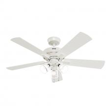 Hunter 52535 - Hunter 52 inch Crestfield HunterExpress Fresh White Ceiling Fan with LED Light Kit and Pull Chain