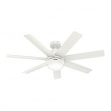 Hunter 52375 - Hunter 52 in Brazos ENERGY STAR® Fresh White Damp Rated Ceiling Fan w/ LED LT Kit & Handheld Remote