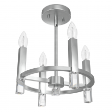 Hunter 19524 - Hunter Sunjai Brushed Nickel 4 Light Flush Mount Ceiling Light Fixture