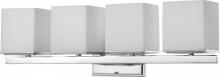 Nuvo 60/4084 - Bento - 4 Light Vanity with Satin White Glass - Polished Chrome Finish