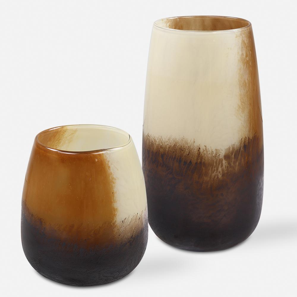 Desert Wind Glass Vases, S/2