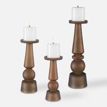 Uttermost 18045 - Cassiopeia Butter Rum Glass Candleholders, S/3