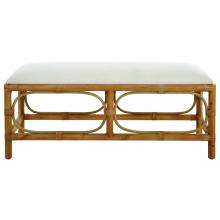 Uttermost 23755 - Laguna White Fabric Rattan Bench