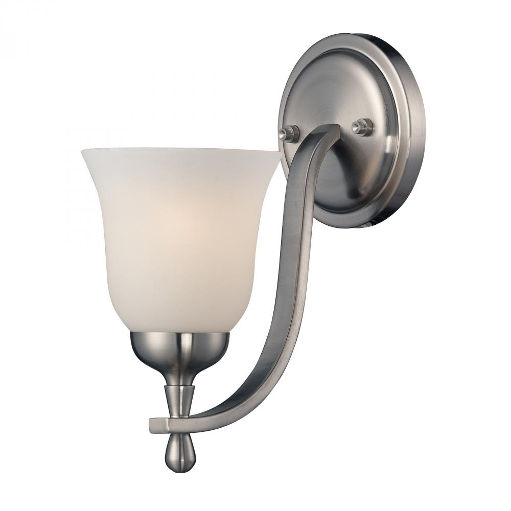 One Light Brushed Nickel Wall Light