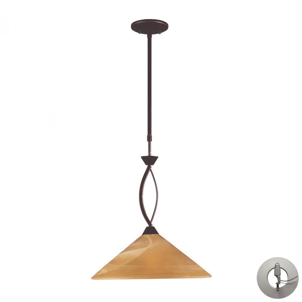 Elysburg 1 Light Pendant In Aged Bronze And Tea